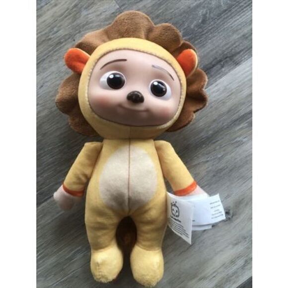 Cocomelon JJ LION Cat 8" Yellow Plush Doll Soft Toy w/ Plastic Face - Picture 2 of 7